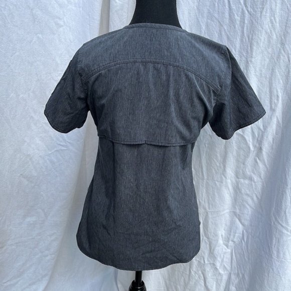 CARHARTT WOMEN'S MULTI-POCKET V-NECK SCRUB TOP - CHARCOAL Size XS - Picture 5 of 8